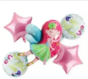 Happy Birthday Decoration Little Fairy 5pcs Girl Balloons Set