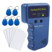 125KHz RFID Card Copier Duplicator Handheld ID Cloner with 5 Key Fobs and 5 White Cards