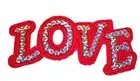 Sequins Embroidered Fabric Applique, Sew, Iron On Patch for Clothes, Bags - LOVE