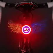 USB Charging Riding Light Rear Lamp Safety Warning Light (Cancer Style) - Red Bl