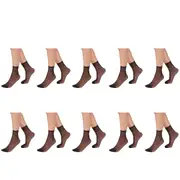 10pair RazzaMatazz Sheer Anklet 15 Denier Women Pantyhose Socks Black Bulk