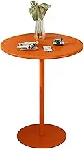 Round Side Table, Small Coffee Table Living Room Tables with Fixed Tabletop and Stable Base, Counter Height Dining Table for 2-4 Person Freestanding Breakfast Desk(48x56cm)