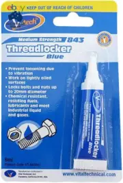 V-Tech High Strength Threadlocker, Blue, 6 Ml