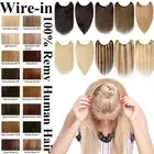 Invisible Real Remy Human Hair Extensions Wire In One Piece Headband Weft Blonde