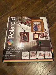 Polaroid Photo Frame String LED Lightboxes Warm Cinnamon Wood Party , Family