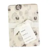 SET OF 2 NEW Pottery Barn White Snow Leopard Organic Percale STANDARD Shams