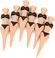 Happyyami 6pcs Bikini Beauties Favors Tees Holder Tee Markers Tees Bikini Unbreakable Tees Novelty Bikini Golf Tees Sports Bikini Party Funny Bikini Girl Tees Golf for Women Bulk Black