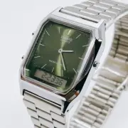Casio Classic AQ-230A-3AMQY Ana-Digi Quartz Men's Watch Green Dial From Japan