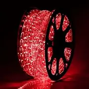 50 Meters Party Christmas Lights 1800 LEDs Wedding LED Rope Light Waterproof Single Length 50M with 8 Functions (Red)