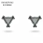 SWAROVSKI 施華洛世奇 STILLA 耳釘 三角形切割, 灰色, 鍍黑鉻色