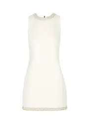Alice + Olivia Coley Embellished Tweed Mini Dress - Off White - 2 (UK6 / XS) 2 (UK6 / XS)