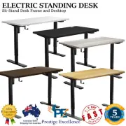 Electric Standing Desk Single Motor 140cm Black Grey-Oak Walnut White Table Top