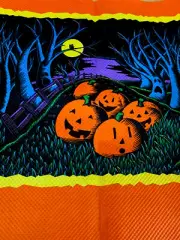 1 Vintage Halloween Pumpkins Owl Moon Crepe Paper 12x10” Scrapbooking Crafting