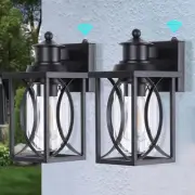 Outdoor Light Fixtures Dusk to Dawn Outdoor Wall Lighting 2 Pack, Black Outsi...