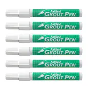 12PK Artline Waterproof Bathroom Tile Grout Pen Marker 2/4mm Chisel Nib White