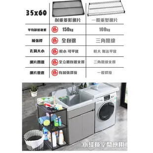 【品樂生活】小型耐重菱形網三層架 35X60X90|120cm / 層架鐵架