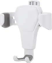 Car Mounted Gravity Mobile Phone Holder with Soft Rubber for iPhone GPS Navigator, Durable ABS Stand for 4-6 Inch Phones, Black Car Interior (White)