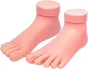 Mannequin Foot Nail Practice Foot Model Flexible Movable Silicone Prosthetic Soft Fake Hands for Nail Art Training Display Model Manicure Tool Soft and Elastic(1 Pair)