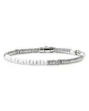 John Hardy Sterling Silver Heishi Enamel Bead Bracelet
