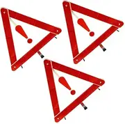Vehicle Emergency Kit 3pcs Reflective Warning Triangles Triangle Safety Signs Bright Reflective for Night