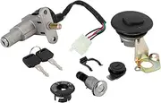 Areyourshop Ignition Switch Lock Set For 50cc 150cc 4-Stroke Scooters With Seat Lock Fuel Gas Cap Panel Lock 2 Keys For Jonway Includes Mounting Bracket Replacement Scooter Ignition Kit