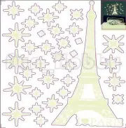 Glow Sticker Carton Iron Tower Glow In The Dark Sticker Cute Iron Tower