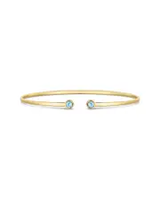 14K Italian Gold 0.27 ct. tw. Blue Topaz Bangle Bracelet