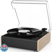 Vinyl Record Player Bluetooth Wireless Turntable with Built-in Speakers High