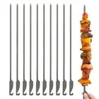 10pcs Flat Ti Barbecue Skewers Backyard Picnic BBQ Grilling Kabob J7I0