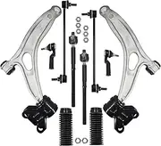 Front Lower Left Right Control Arms w/Ball Joints Bushings Sway Bar Tie Rod End Link Boots Compatible with Ford Focus 2012-2016 C-MAX 2013-2016-10Pcs Profession Suspension Kit