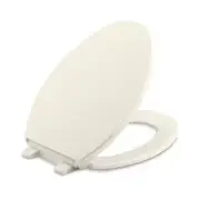 Brevia Quiet-Close Elongated Closed Front Toilet Seat in Biscuit