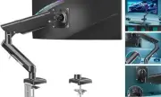 Single Monitor Desk Mount, 13-32 inch Adjustable Gas Spring Monitor Arm, Black