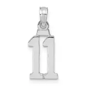 14K White Gold 14Kw Polished Number 11 Pendant