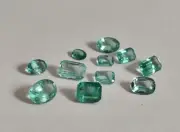 Set of 11 Zambian Emerald Cuts Untreated Gemstone