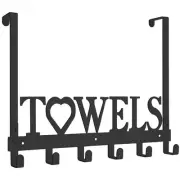 Over The Door Towel Hooks, Metal Towel Racks, Heart Letter Towel Holder for B...