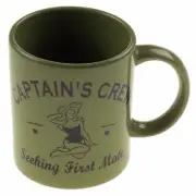 Captain Morgan Rum Seeking First Mate Green Coffee Mug Tea Ceramic Sexy Lady