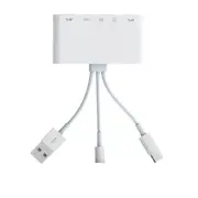USB 3.0 5 in 1 Hub TF SD Memory Card Reader USB OTG Adapter For iPhone/iPad