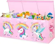 Extra Large Toy Box Storage for Boys Girls - Collapsible Toy Chest Organizer for Kids,Toy Bin Container with Lid and Handles for Clothes, Nursery, Playroom,Bedroom,Stuffed Animals,Quilt