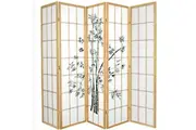 Zen Garden Room Divider Screen Natural 5 Panel