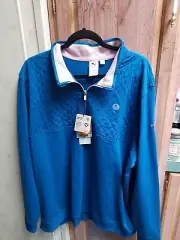 Puma Arnold Palmer Golf 1/4 Zip Cloudspun Castle Pullover Sweater Mens XL Blue