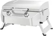 Stainless Steel 2-Burner Portable Gas Grill with Locking Lid, Folding Legs, 20,0