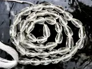 Quartz Crystal 7-8mm long x 4-5mm wide Faceted Topdrill Gemstone Beads 14" str
