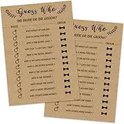 Bridal Shower Game, Guess Who the Bride or Groom Game Cards for Wedding, 30 Wedding Bridal Shower Party Game Cards Ideas for Couple-to-Be, Who Knows the Bride and Groom Fun Activities Card Game