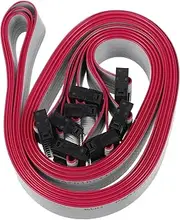 Angoily Save Space 4pcs Connector Gray Wire 16 Pin Flat Ribbon Cable 2.54mm Pitch High Reliability