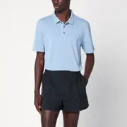 [Prada] Periwinkle-coloured polo shirt in cotton S Light blue