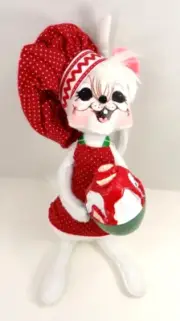 Annalee Chef Mouse W Ice Cream Sundae Red White Green Christmas NWT 6"