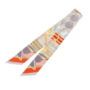 Unused HERMES Women s Scarf Gray Multicolor 100 Silk 049
