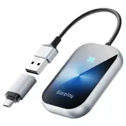 DriFox A21 Wired to Wireless Carplay Adapter, Plug & Play, Auto-Connect, 5.8GHz Fast Data Transmission, Voice Assistant - Blue