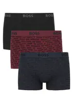 Boss Stretch-cotton Trunks - set of Three - Black - M M