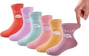 [HowJoJo] Girls Cotton Crew Socks Kids Seamless Toe Socks Colorful Athletic Quarter Socks